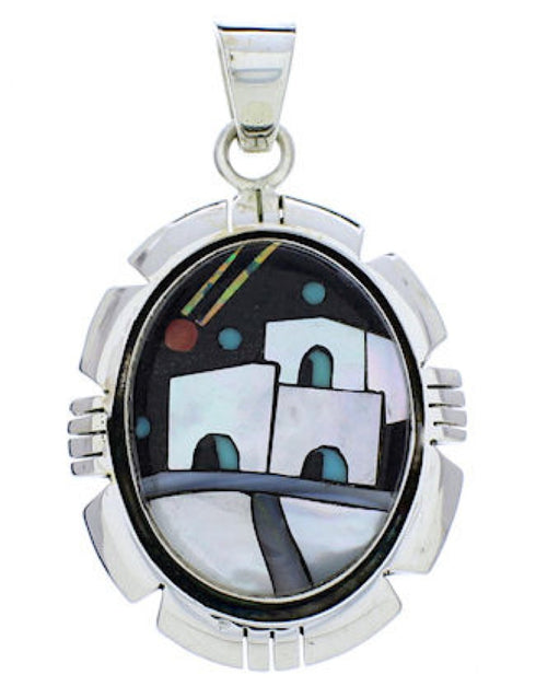 Multicolor Native American Village Design Pendant Jewelry PX29764