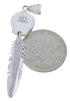 Native American Design Silver Feather Multicolor Pendant PX29773