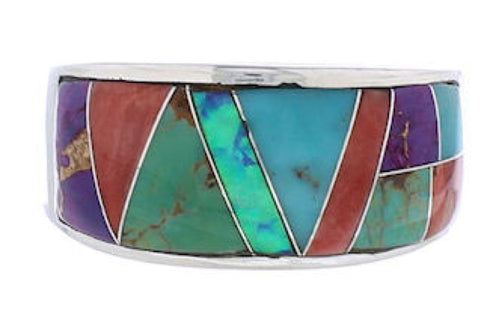 Silver Multicolor WhiteRock Sunrise Ring Size 8-1/2 PX38346