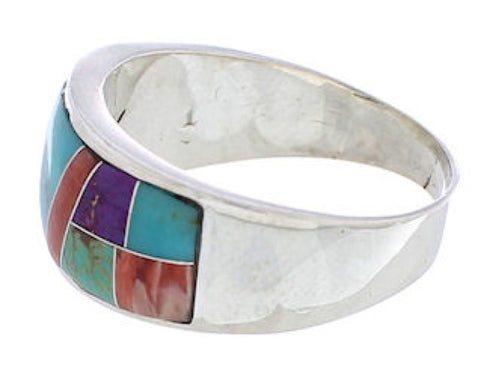 Silver Multicolor WhiteRock Sunrise Ring Size 8-1/2 PX38346
