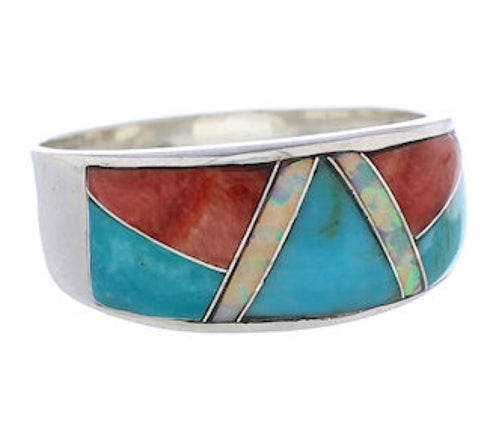 Silver Multicolor Jewelry Wild Fire WhiteRock Ring Size 8-3/4 PX38450