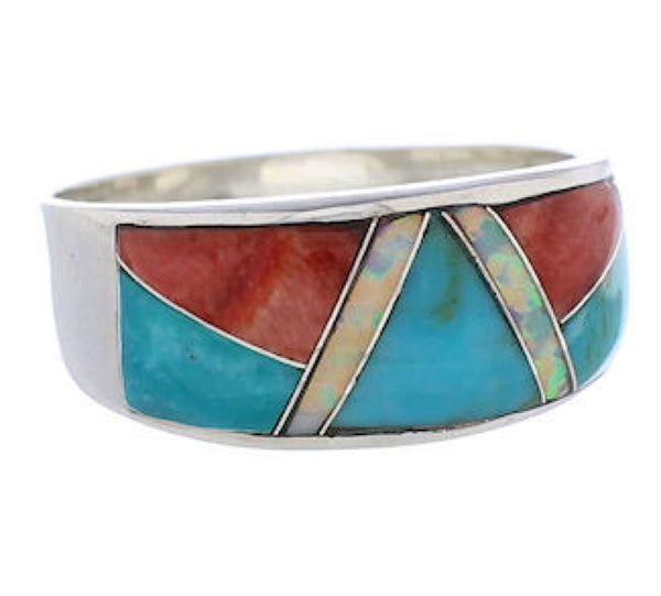 Silver Multicolor Jewelry Wild Fire WhiteRock Ring Size 8-3/4 PX38450