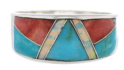 Silver Multicolor Jewelry Wild Fire WhiteRock Ring Size 8-3/4 PX38450
