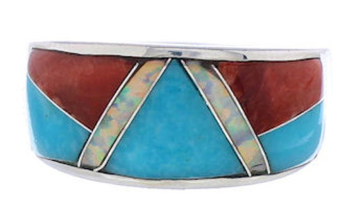 Wild Fire WhiteRock Multicolor Inlay Ring Size 8-1/4 PX38457