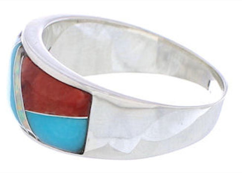 Wild Fire WhiteRock Multicolor Inlay Ring Size 8-1/4 PX38457