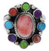 Sterling Silver Turquoise Multicolor Ring Size 8-1/4 JX37824