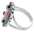 Sterling Silver Turquoise Multicolor Ring Size 8-1/4 JX37824