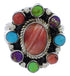 Turquoise Multicolor Authentic Sterling Silver Ring Size 6 JX37844