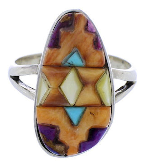 Authentic Turquoise Multicolor Southwest Ring Size 7-1/2 JX37880