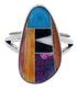 Multicolor Turquoise Sterling Silver Ring Size 8-3/4 JX37895