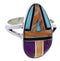 Silver Multicolor Inlay Ring Size 7-1/2 JX37871