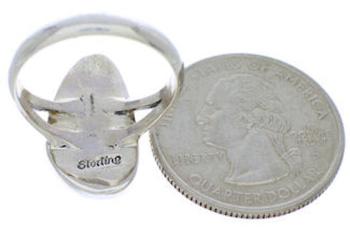 Silver Multicolor Inlay Ring Size 7-1/2 JX37871