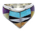 Multicolor Inlay Authentic Sterling Silver Ring Size 8-1/4 JX37903