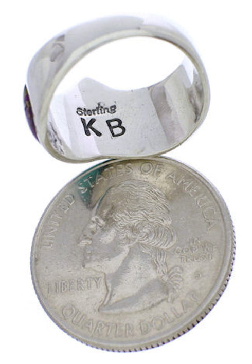 Sterling Silver Multicolor Turquoise Jewelry Ring Size 7-1/4 RS42156