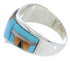 Sterling Silver Southwest Multicolor Inlay Ring Size 8-1/4 JX37908