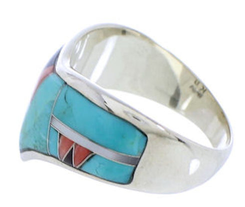 Sterling Silver Multicolor Southwest Ring Size 8-1/2 JX37916