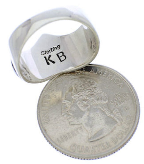 Sterling Silver Black Jade Mother Of Pearl Ring Size 7-1/4 JX37783