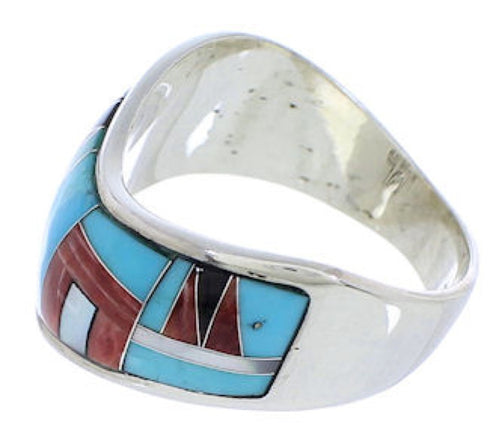 Multicolor Sterling Silver Southwest Ring Size 8-1/2 JX37804