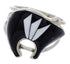 Sterling Silver Black Jade White Inlay Bear Ring Size 6 JX37757
