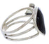Sterling Silver Black Jade White Inlay Bear Ring Size 6 JX37757