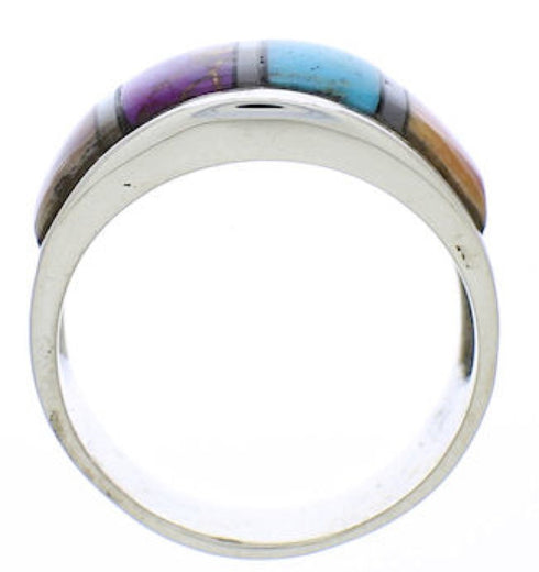 Multicolor Genuine Sterling Silver Ring Size 8-3/4 AS39289