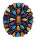 Authentic Sterling Silver Multicolor Southwest Ring Size 6-3/4 AX37673