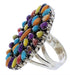 Authentic Sterling Silver Multicolor Southwest Ring Size 6-3/4 AX37673