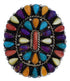 Authentic Sterling Silver Multicolor Ring Size 6-3/4 AX37792