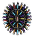 Genuine Sterling Silver Multicolor Needlepoint Ring Size 6-1/4 VX56754