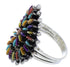 Genuine Sterling Silver Multicolor Needlepoint Ring Size 6-1/4 VX56754