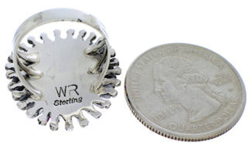 Authentic Sterling Silver Multicolor Needlepoint Ring Size 6-1/4 VX56755