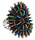 Sterling Silver Multicolor Needlepoint Southwestern Ring Size 5-1/2 VX56757