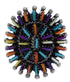 Genuine Sterling Silver Multicolor Needlepoint Southwestern Ring Size 5-1/2 VX56758