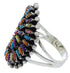 Multicolor Needlepoint Authentic Sterling Silver Ring Size 8-1/2 VX56766