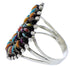 Southwest Sterling Silver Multicolor Needlepoint Jewelry Ring Size 7-1/4 VX56775