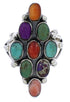 Multicolor Sterling Silver Ring Size 8-3/4 AS35691