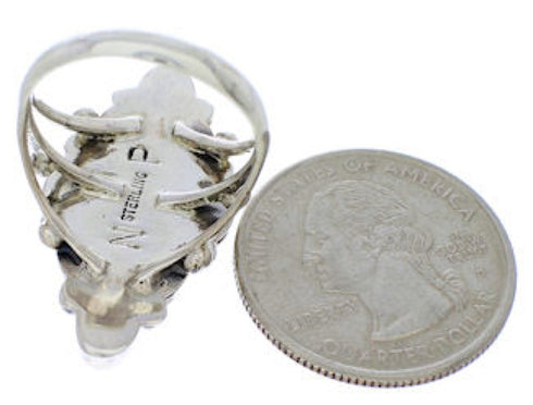 Turquoise Multicolor Authentic Sterling Silver Ring Size 5-1/2 AS35620