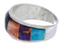 Multicolor Inlay Sterling Silver Jewelry Ring Size 7-1/4 UX35995