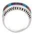 Turquoise Multicolor Inlay Sterling Silver Ring Size 6-1/2 NS39020