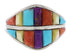 Silver Multicolor Jewelry Southwest Ring Size 7-1/2 GS56618