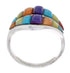 Authentic Sterling Silver Multicolor Inlay Ring Size 7-1/2 UX36024