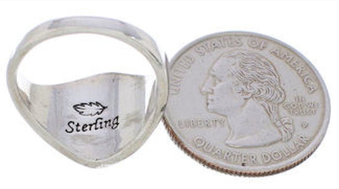 Authentic Sterling Silver Multicolor Inlay Ring Size 7-1/2 UX36024