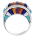 Sterling Silver Multicolor Inlay Southwest Ring Size 8-3/4 UX36039
