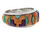 Authentic Sterling Silver Multicolor Inlay Ring Size 7-1/2 UX36113