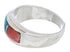 Southwest Sterling Silver Multicolor Inlay Ring Size 5-3/4 UX36134