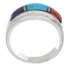 Southwestern Sterling Silver Multicolor Inlay Ring Size 7-1/2 UX36159