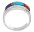 Authentic Sterling Silver Multicolor Inlay Ring Size 7-3/4 UX36161