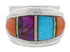 Sterling Silver And Multicolor Inlay Jewelry Ring Size 6-1/4 UX36203