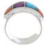 Sterling Silver And Multicolor Inlay Jewelry Ring Size 6-1/4 UX36203
