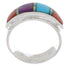 Southwestern Sterling Silver Multicolor Inlay Ring Size 7-1/4 UX36208